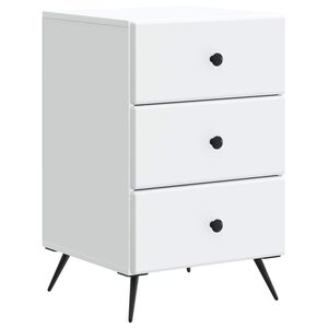 vidaXL Cabinet de chevet Blanc 43 x 41 x 66,5 cm Bois d'ing&eacute;nierie