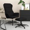 vidaXL Chaise de relaxation avec repose-pied Noir Tissu microfibre