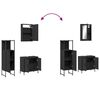 vidaXL Ensemble de meubles salle de bain 3 pcs noir bois d'ing&eacute;nierie