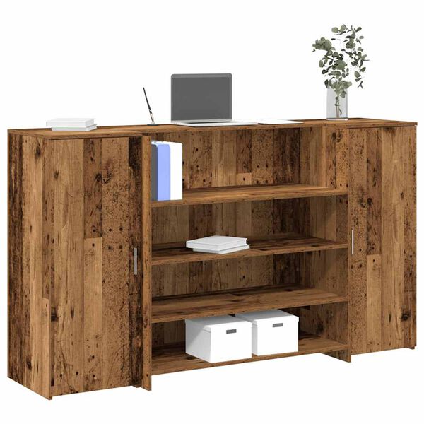 vidaXL Bureau de réception vieux bois 180x50x103,5cm bois d'ingénierie