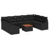 vidaXL Ensemble de canap&eacute; de jardin 10 pc Noir polyrotin