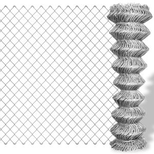 vidaXL Cl&ocirc;ture &agrave; mailles losang&eacute;es Acier galvanis&eacute; 15x1,25 m Argent&eacute;