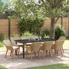 vidaXL Ensemble de salle à manger pour jardin 9 pcs Beige polyrotin