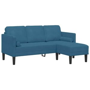 vidaXL Ensemble de Canap&eacute;s avec coussin Bleu Polyester
