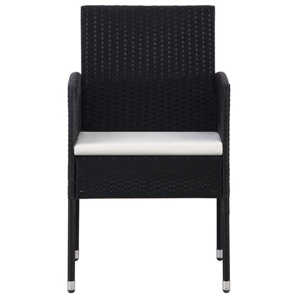 vidaXL Ensemble &agrave; manger de jardin 3 pcs Noir