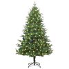 vidaXL Sapin de No&euml;l artificiel pr&eacute;-&eacute;clair&eacute; Vert 180 cm PVC et PE