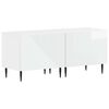 vidaXL Meuble TV Blanc brillant Bois d'ing&eacute;nierie