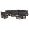 vidaXL Ensemble de canap&eacute; de jardin 13 pc Gris et Gris fonc&eacute; polyrotin