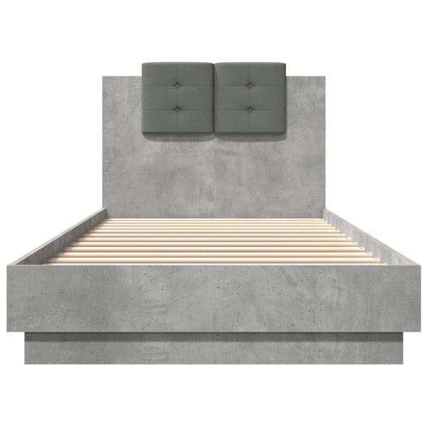 vidaXL Cadre de lit sans matelas gris b&eacute;ton 100x200 cm
