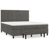 vidaXL Sommier &agrave; lattes de lit et matelas Gris fonc&eacute; 180x200cm Velours