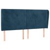vidaXL T&ecirc;te de lit avec oreilles Bleu fonc&eacute; 203x23x118/128 cm Velours