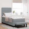 vidaXL Lit &agrave; ressorts avec matelas Gris clair 90 x 200 cm tissu