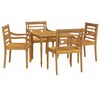vidaXL Ensemble &agrave; manger de jardin 5 pcs Bois de teck massif