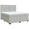 vidaXL Sommier &agrave; lattes de lit et matelas Gris clair 180x200cm Velours