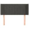 vidaXL T&ecirc;te de lit avec oreilles Gris fonc&eacute; 83x16x78/88 cm Velours