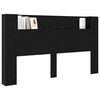 vidaXL Cabinet de T&ecirc;te de Lit avec LED Ch&ecirc;ne Noir Bois d'ing&eacute;nierie