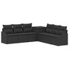 vidaXL Ensemble de Canap&eacute;s 7 pc Noir Rattan synth&eacute;tique et acier