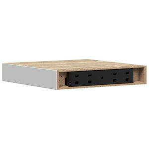 vidaXL &Eacute;tag&egrave;re murale flottante Ch&ecirc;ne et blanc 23x23,5x3,8 cm MDF