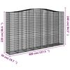 vidaXL Paniers &agrave; gabions arqu&eacute;s 4 pcs 400x50x220/240 cm Fer galvanis&eacute;