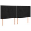 vidaXL T&ecirc;te de lit avec oreilles Noir 203x16x118/128 cm Velours