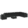 vidaXL Salon de jardin 9 pcs avec coussins R&eacute;sine tress&eacute;e Noir