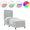 vidaXL Lit à Ressorts avec Matelas LED Gris clair 80 x 200 cm Velours