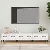 vidaXL Meuble TV Blanc brillant 150x34,5x30 cm Bois d'ing&eacute;nierie