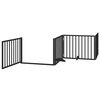 vidaXL Barri&egrave;re pour chiens et porte 4 panneaux noir bois de peuplier