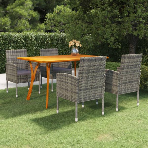 vidaXL Ensemble &agrave; manger de jardin 5 pcs Anthracite