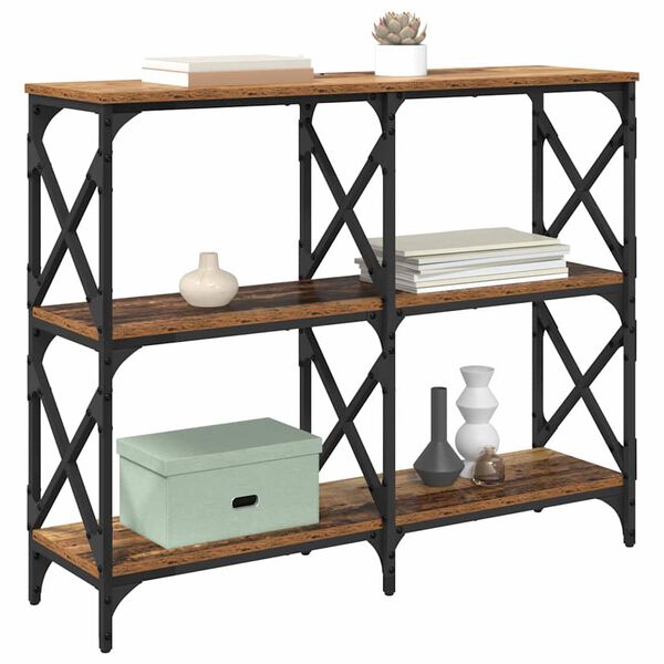 vidaXL Table console Bois ancien 100 x 28 x 80,5 cm Bois d'ing&eacute;nierie
