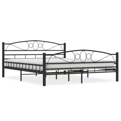 vidaXL Cadre de lit sans matelas et tête de lit noir 160x200 cm acier