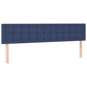 vidaXL T&ecirc;tes de lit Bleu 200x5x78/88 cm Tissu