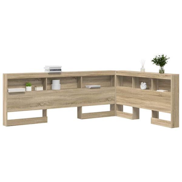 vidaXL T&ecirc;te de lit de rangement Ch&ecirc;ne Sonoma 150 cm Bois d'ing&eacute;nierie