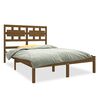 vidaXL Cadre de lit sans matelas marron miel 140x190 cm bois massif