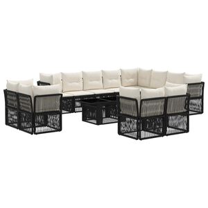 vidaXL Ensemble de canap&eacute; de jardin 13 pc polyrotin