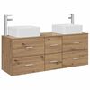 vidaXL Ensemble d'armoire de salle de bain 3 pc Ch&ecirc;ne artisanal