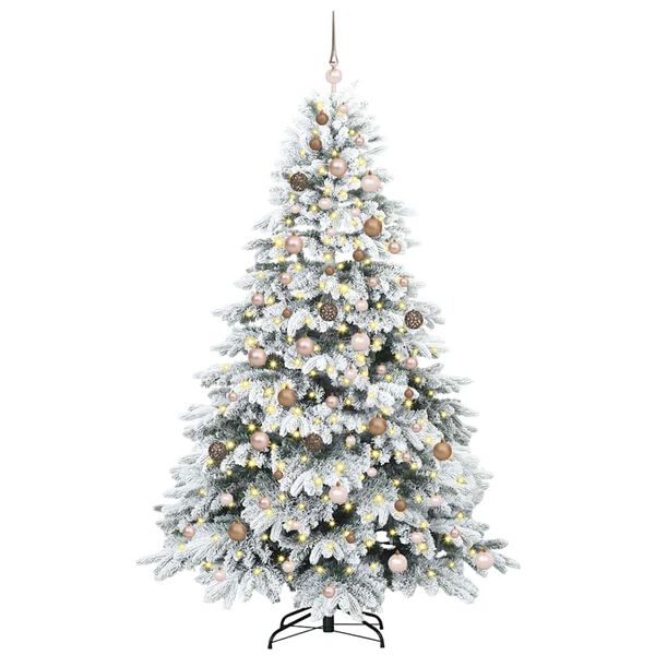 vidaXL Sapin de No&euml;l artificiel avec 300 LED Blanc 210 cm PE et PVC