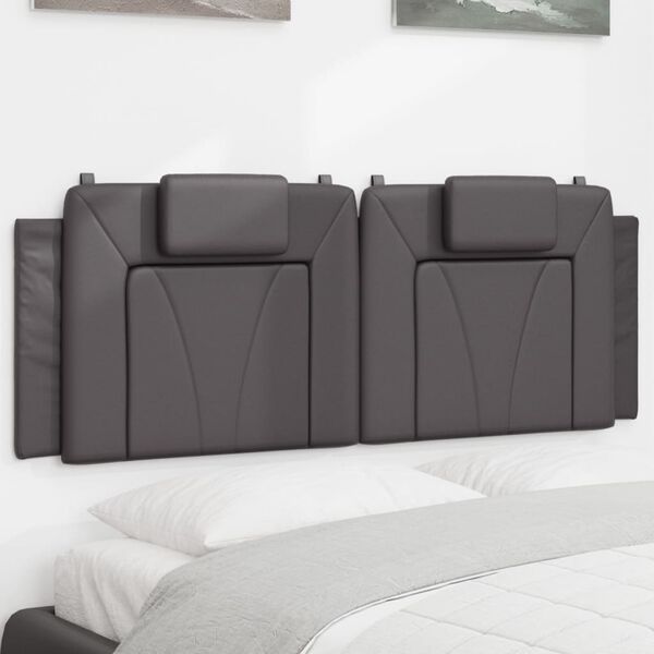vidaXL Coussin de t&ecirc;te de lit Viana gris 140 cm similicuir