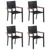 vidaXL Ensemble &agrave; manger de jardin 5 pcs R&eacute;sine tress&eacute;e Noir
