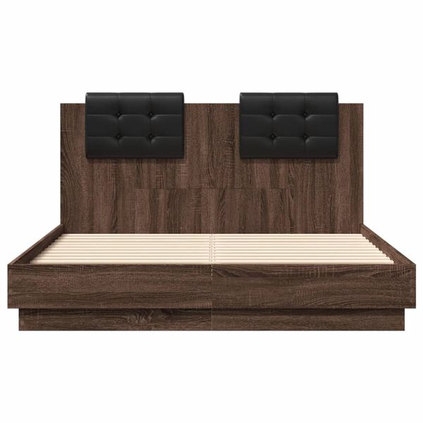 vidaXL Cadre de lit sans matelas ch&ecirc;ne marron 135x190 cm
