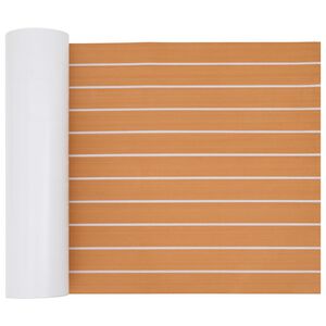 vidaXL Tapis de bateau Ray&eacute; Marron et blanc 240 x 60 cm EVA