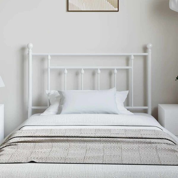 vidaXL T&ecirc;te de lit de remplacement m&eacute;tal blanc 100 cm