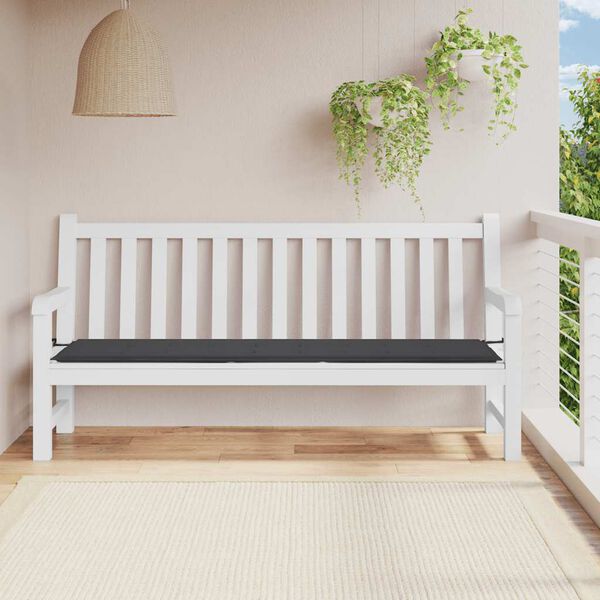 vidaXL Coussin de banc de jardin anthracite 200x50x4 cm tissu oxford