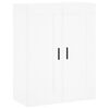 vidaXL Buffet haut Blanc 69,5x34x180 cm Bois d'ing&eacute;nierie