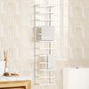 vidaXL Porte-serviette Blanc 24x12x96 cm Acier