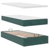 vidaXL Cadre de lit ottoman avec matelas vert foncé 100x200 cm velours