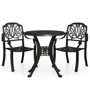 vidaXL Ensemble de bistro 3 pcs Aluminium coul&eacute; Noir