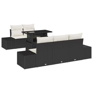 vidaXL Ensemble de Canap&eacute;s avec coussin 6 pcs Noir et Cr&egrave;me polyrotin