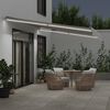 vidaXL Auvent manuel r&eacute;tractable avec LED anthracite blanc 500x350 cm