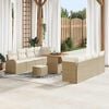 vidaXL Ensemble de canap&eacute; de jardin 11 pcs Beige Poly rotin